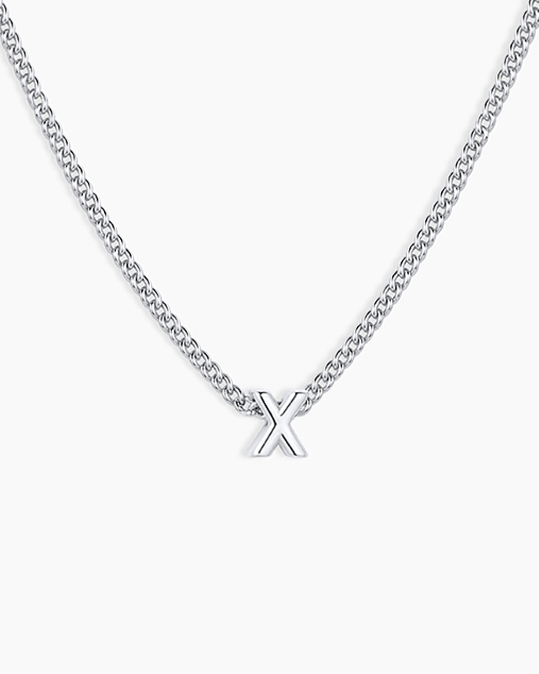 Wilder Mini Alphabet Necklace || option::Silver Plated, X