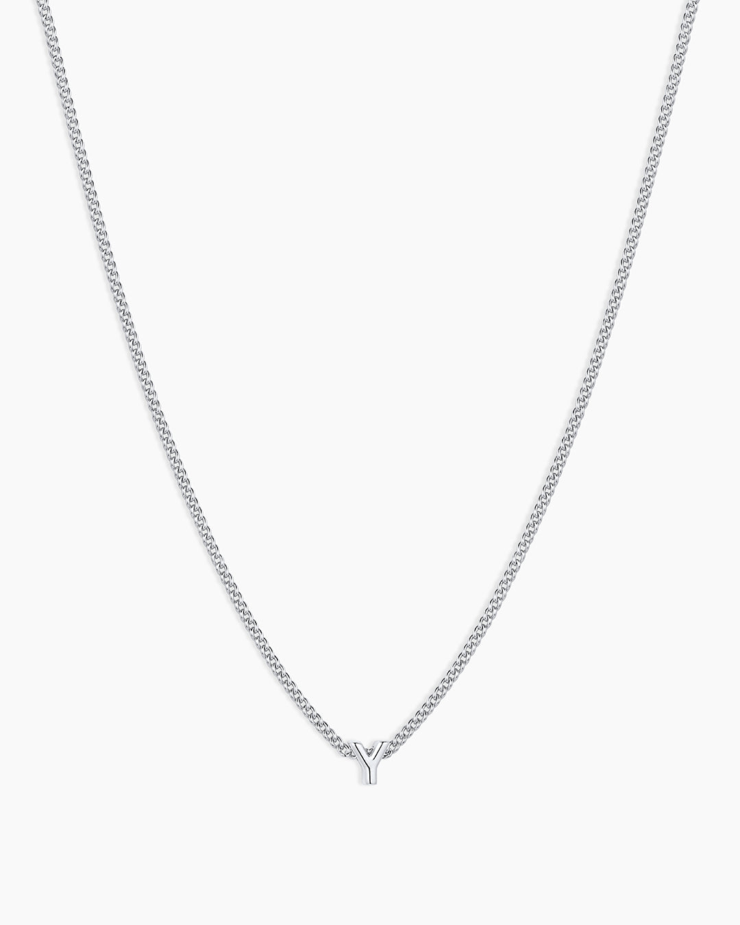 Wilder Mini Alphabet Necklace || option::Silver Plated, Y