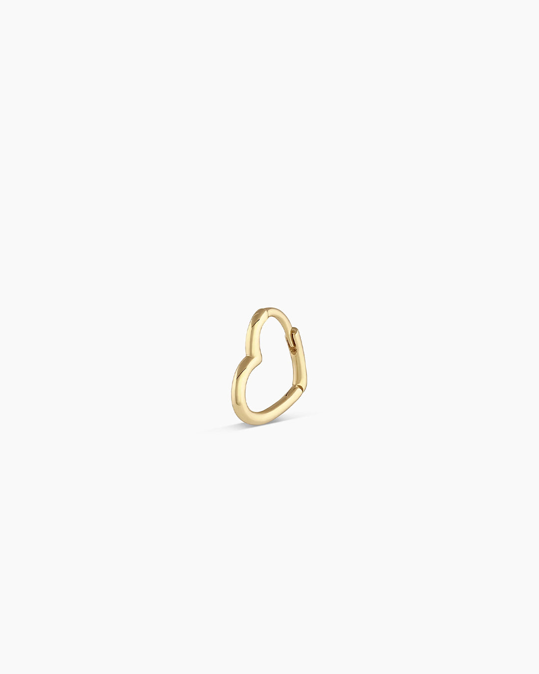 Mini Open Heart Huggie || option::14k Solid Gold