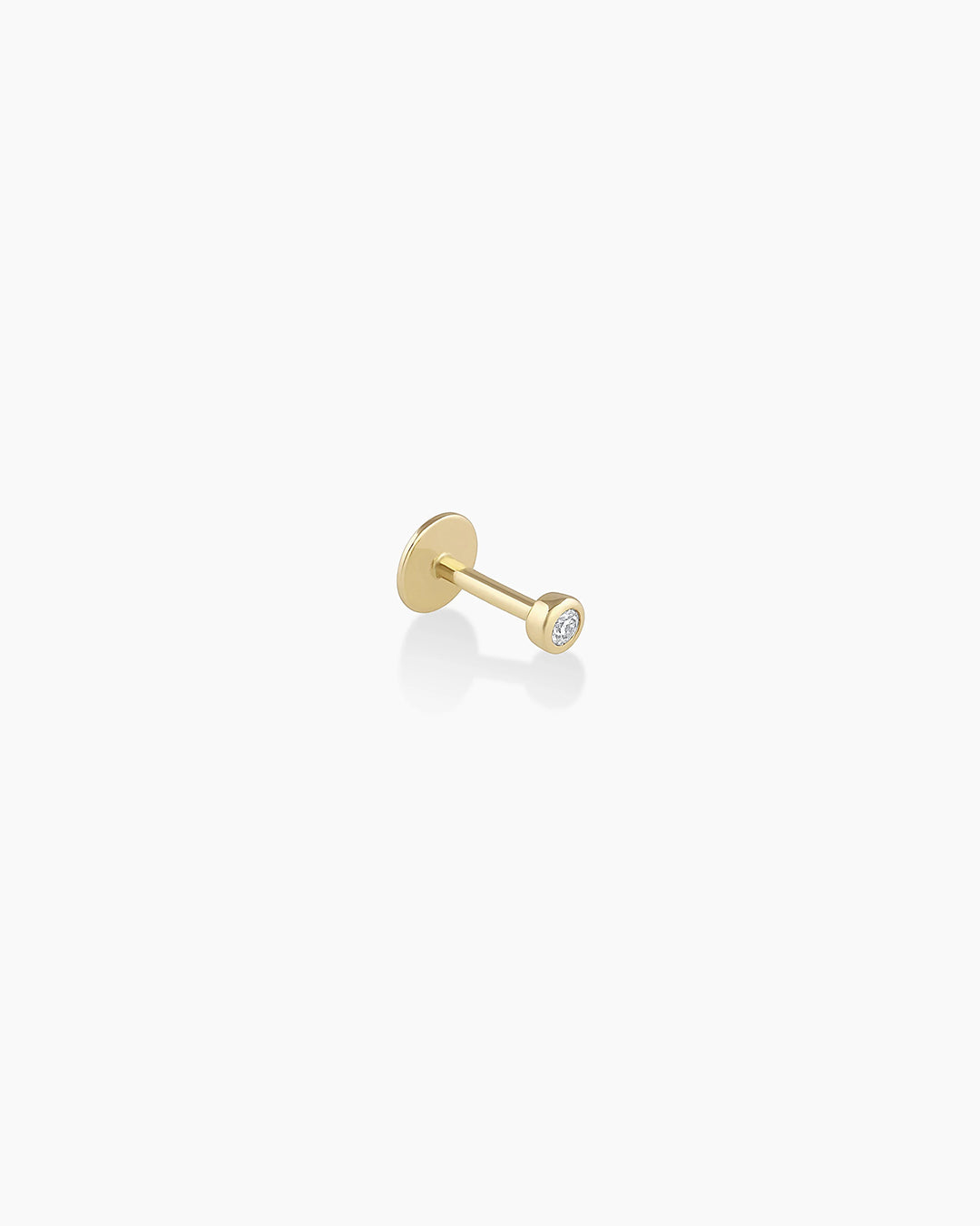 Classic Diamond Threaded Flatback Studs || option::14k Solid Gold