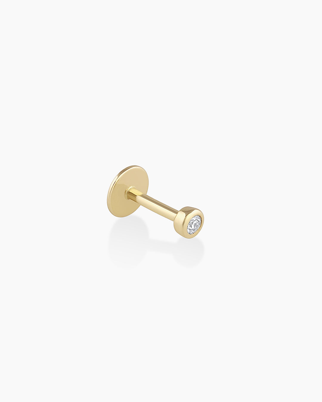 Classic Diamond Threaded Flatback Studs || option::14k Solid Gold