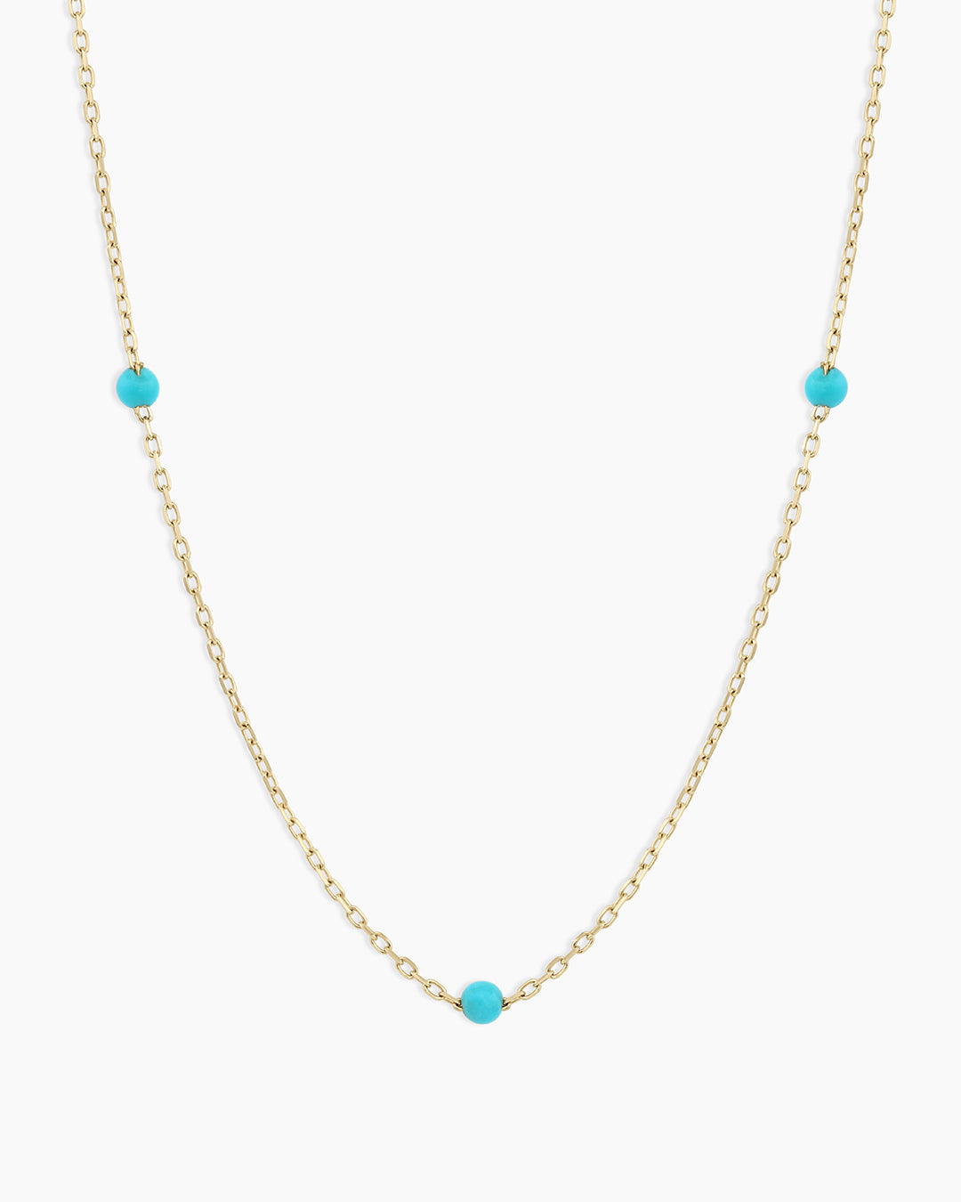 Turquoise Newport Necklace || option::14k Solid Gold, Turquoise - December