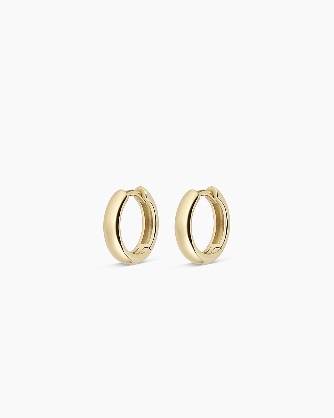 14k Gold Lou Helium Huggies || option::14k Solid Gold, 11 mm, Pair