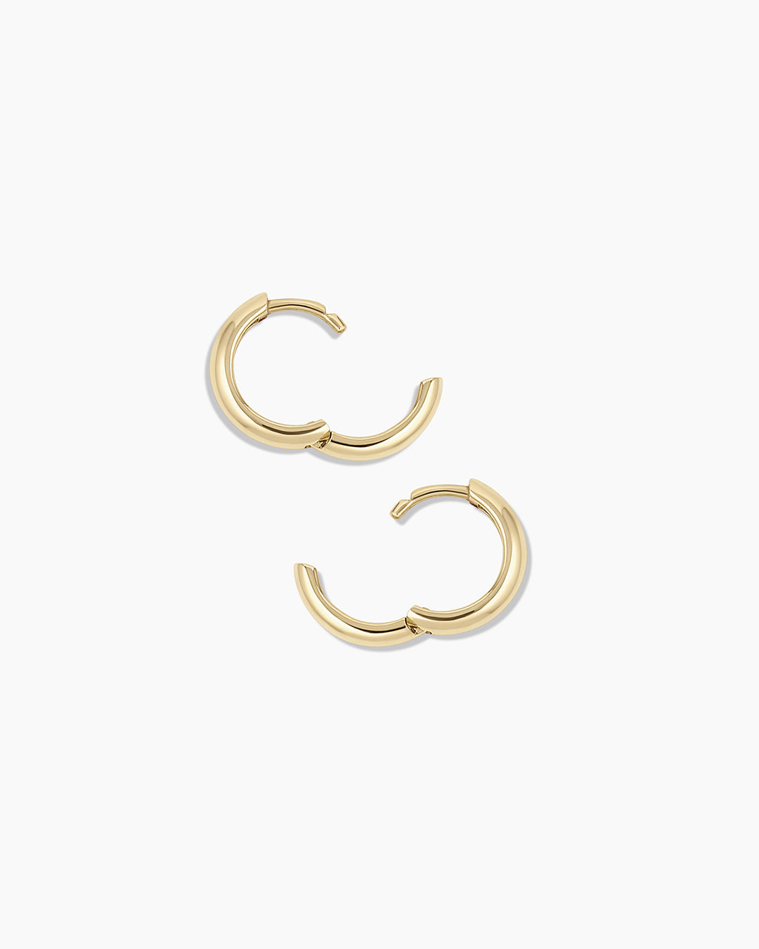 14k Gold Lou Helium Huggies || option::14k Solid Gold, 11 mm, Pair