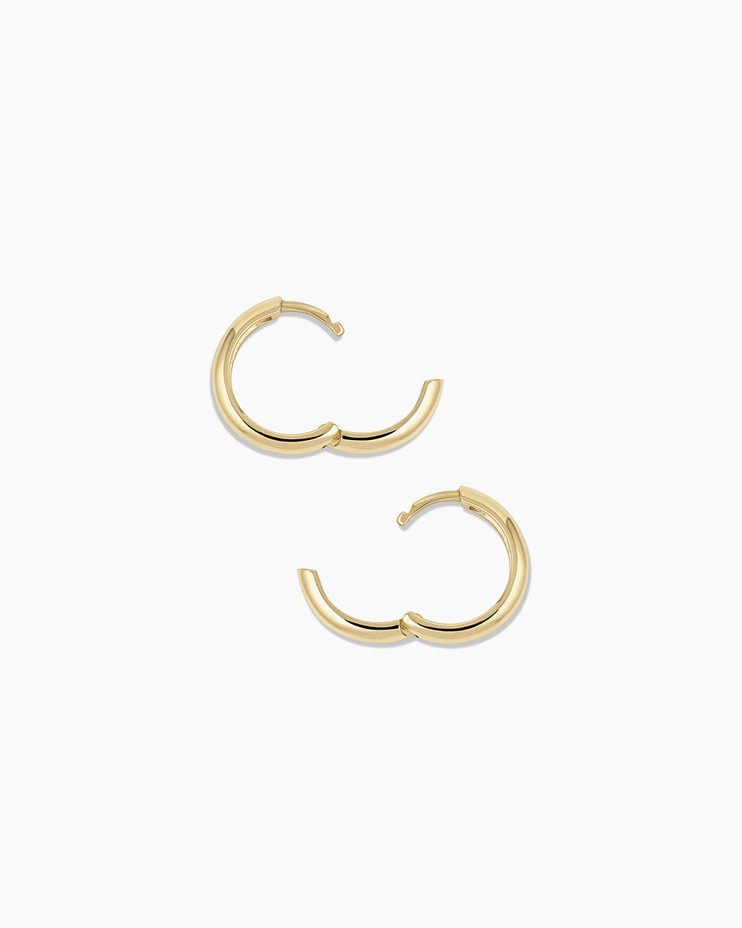 14k Gold Lou Helium Huggies || option::14k Solid Gold, 13 mm, Pair