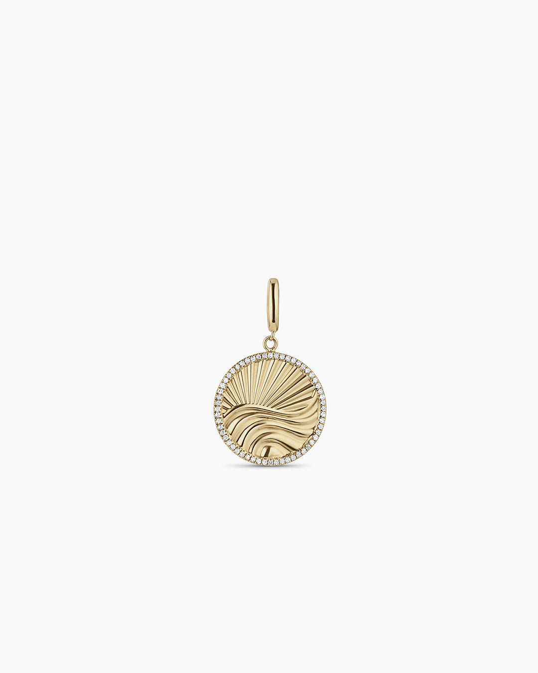 Diamond Wave Charm || option::14k Solid Gold