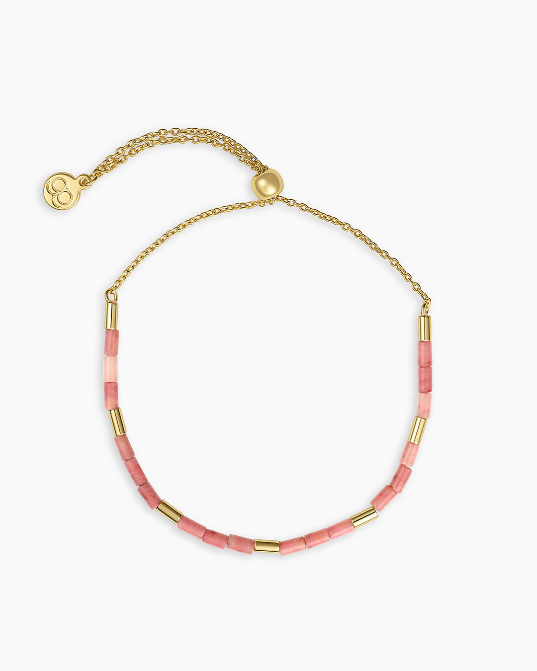 Power Gemstone Tatum Bracelet || option::18k Gold Plated, Rhodochrosite