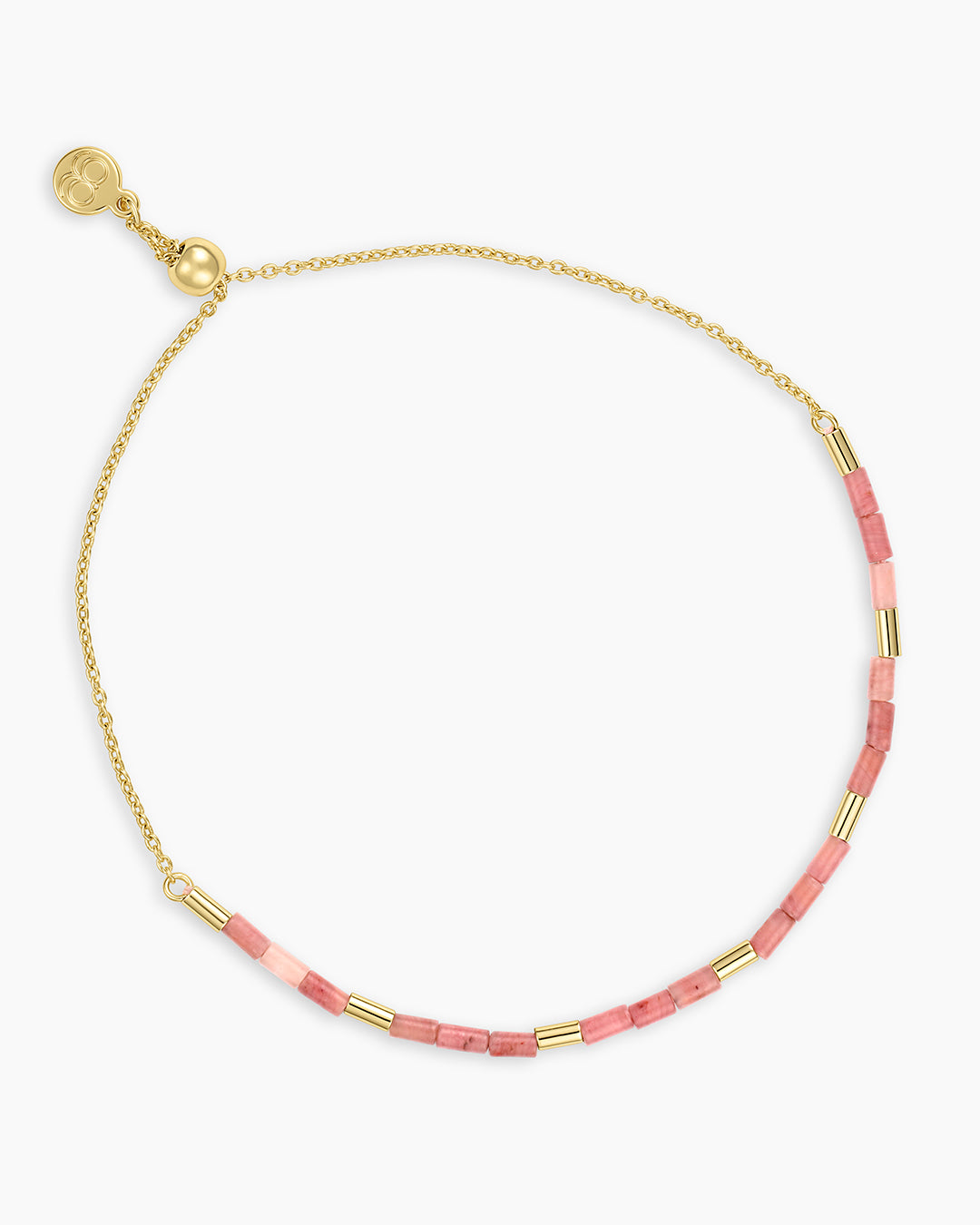 Power Gemstone Tatum Bracelet || option::18k Gold Plated, Rhodochrosite