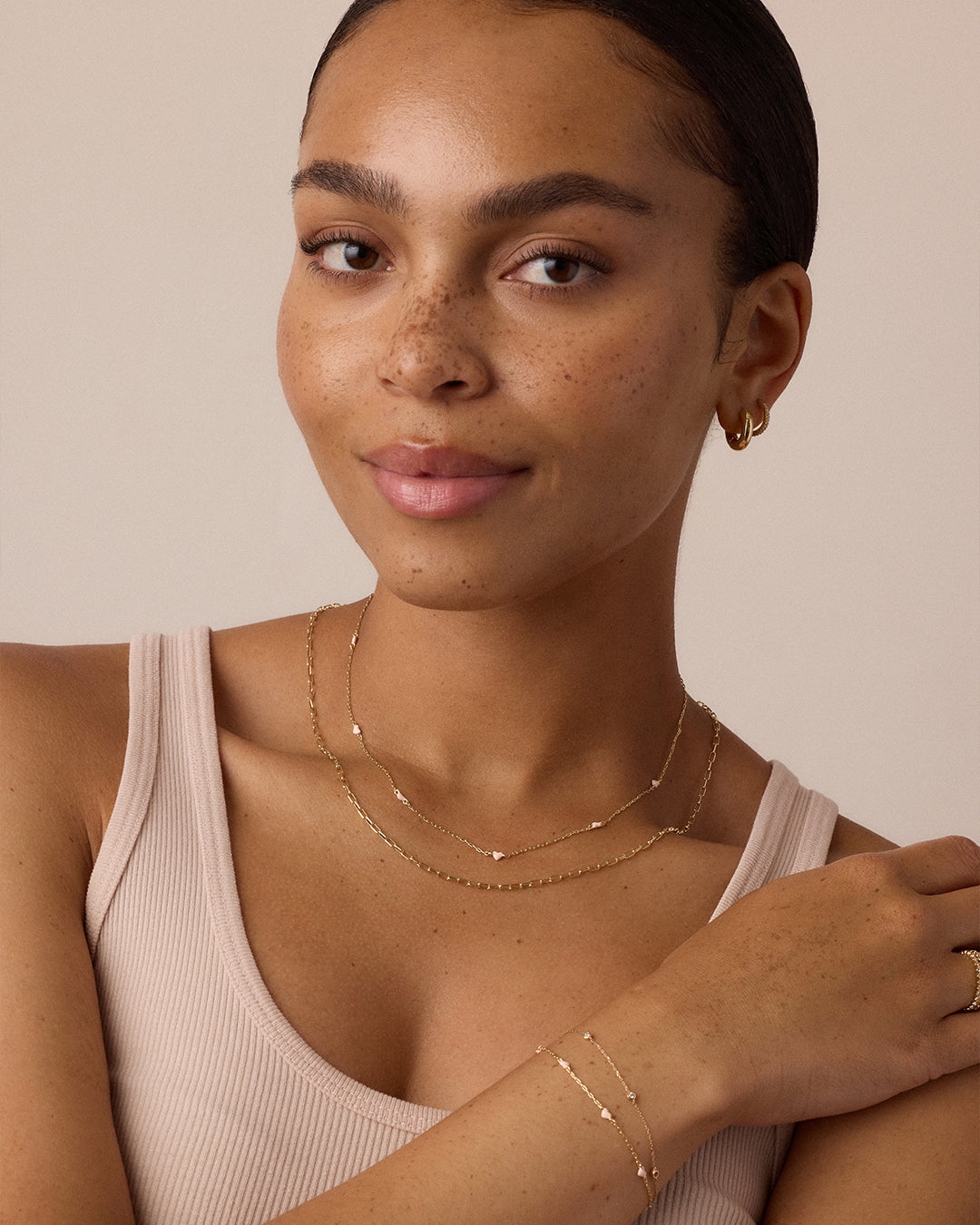 Pink Amour Necklace || option::18k Gold Plated