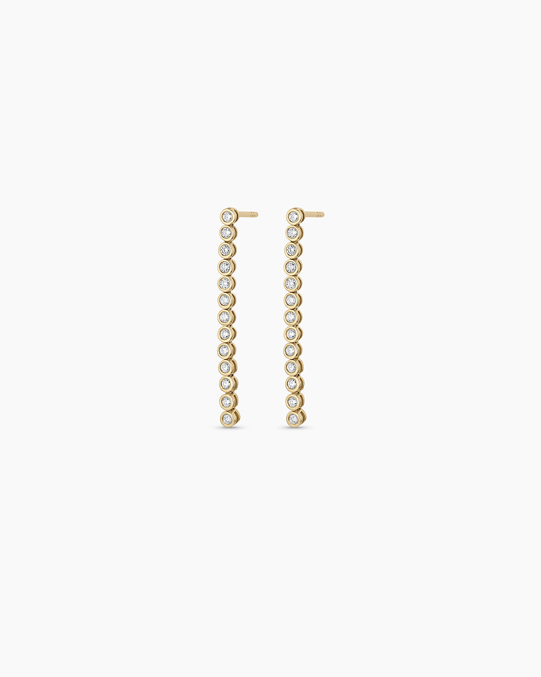 Lab Grown Diamond Classic Tennis Drop Earrings || option::14k Solid Gold