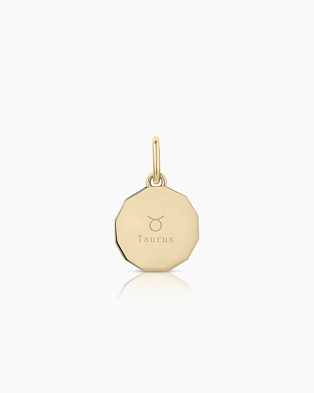 Diamond Zodiac Coin Charm || option::14k Solid Gold, Taurus