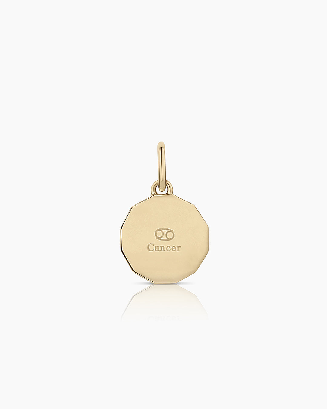 Diamond Zodiac Coin Charm || option::14k Solid Gold, Cancer