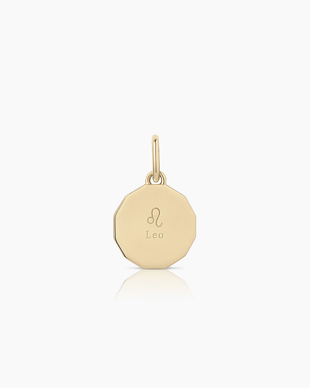 Diamond Zodiac Coin Charm || option::14k Solid Gold, Leo