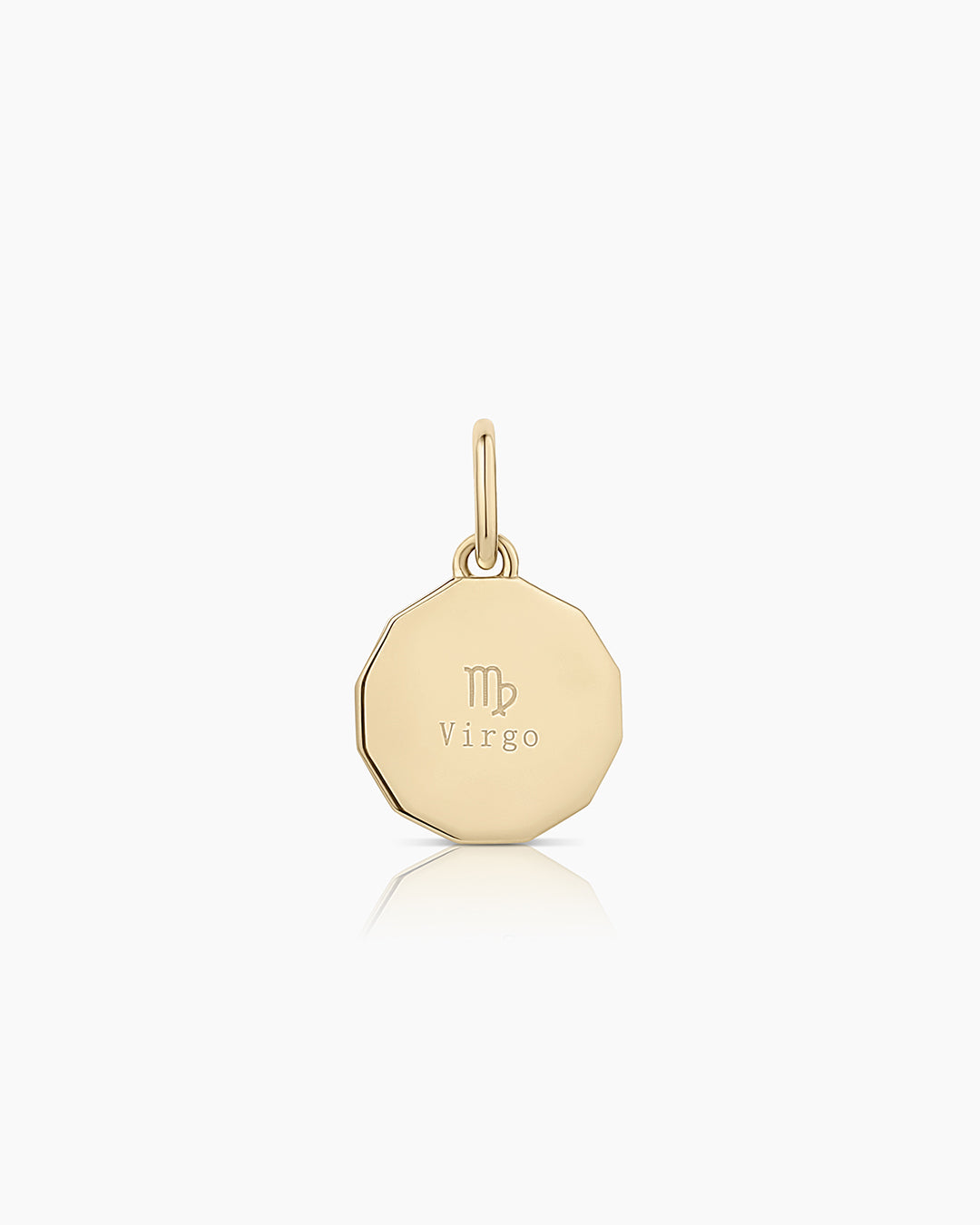 Diamond Zodiac Coin Charm || option::14k Solid Gold, Virgo