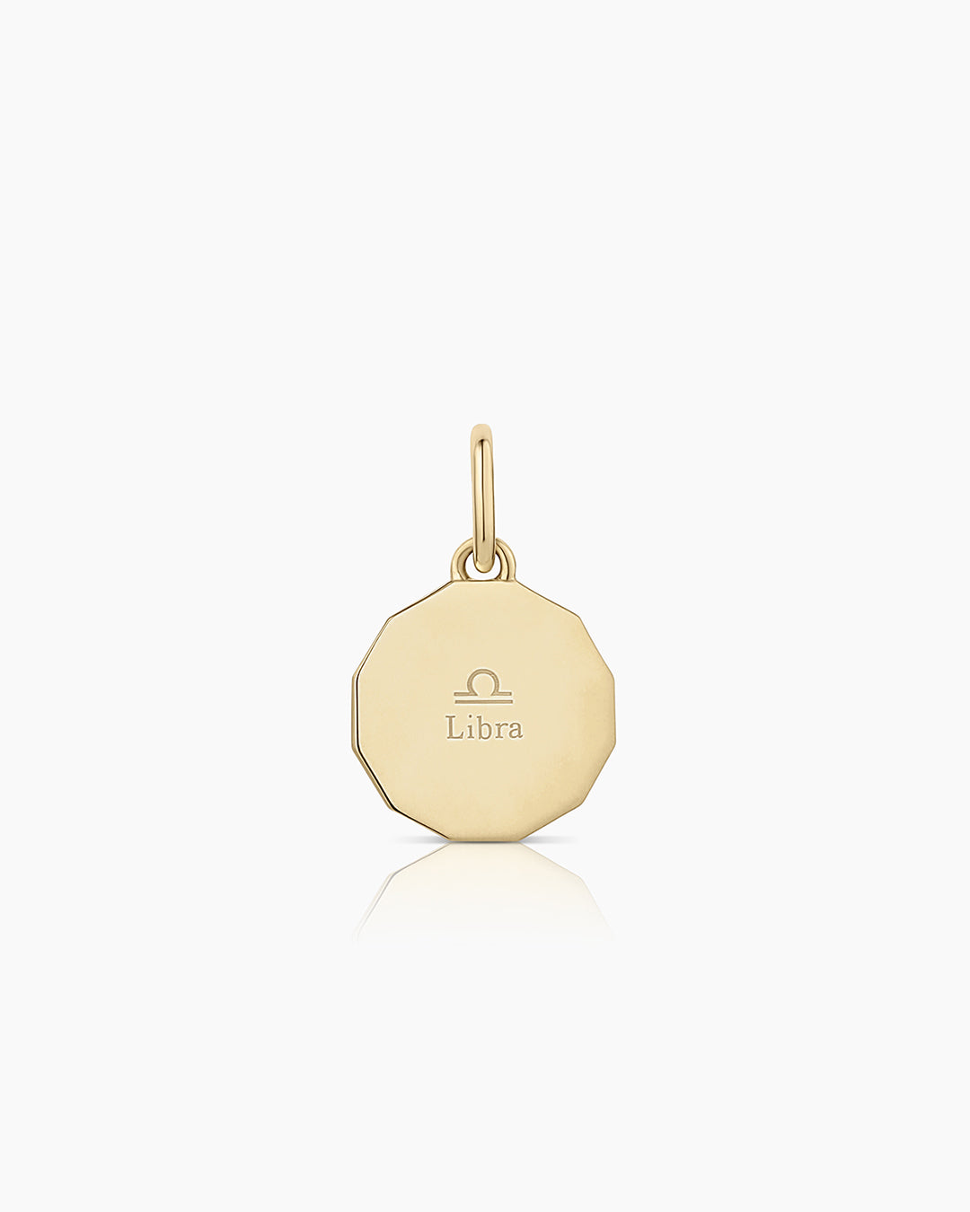 Diamond Zodiac Coin Charm || option::14k Solid Gold, Libra