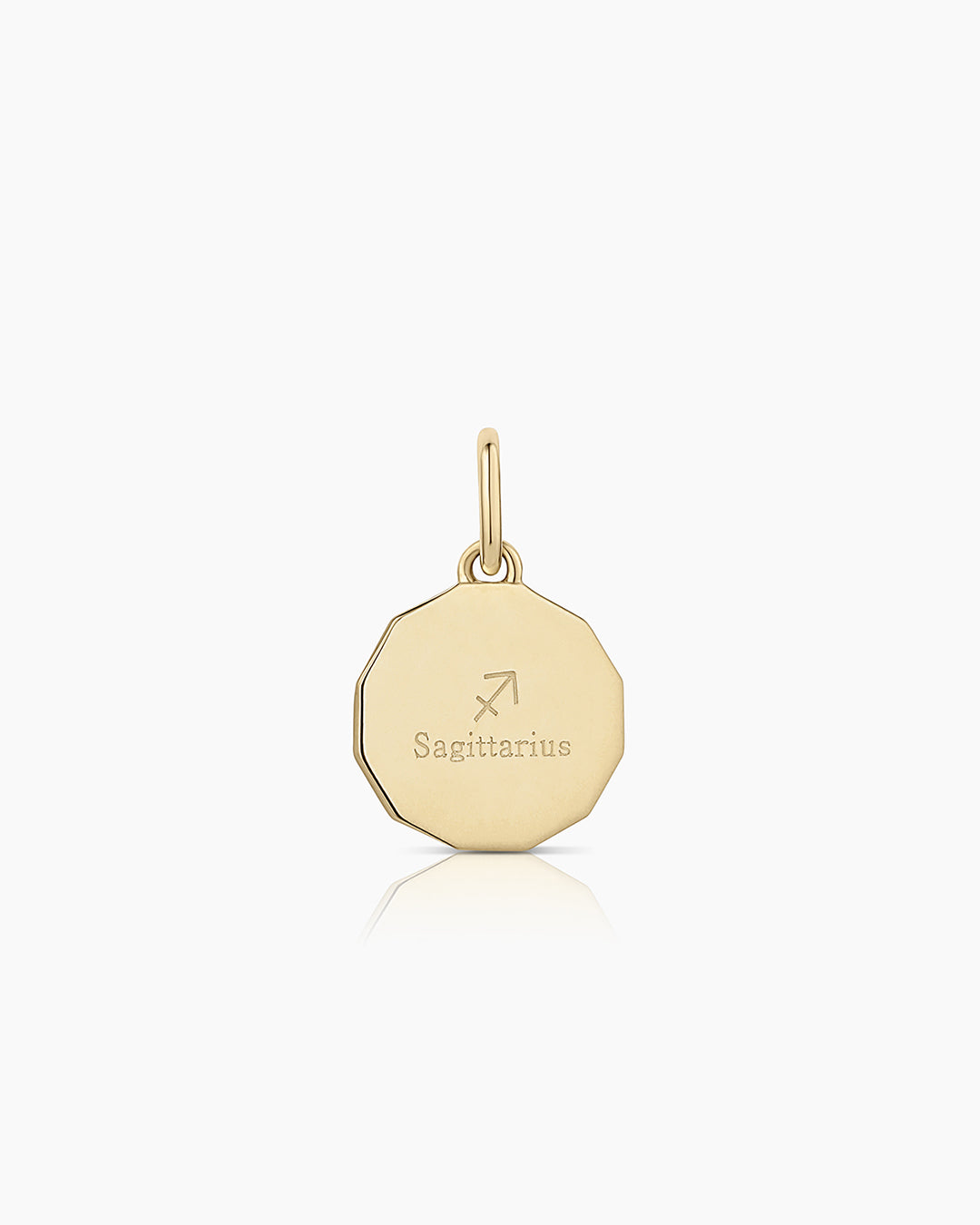 Diamond Zodiac Coin Charm || option::14k Solid Gold, Sagittarius