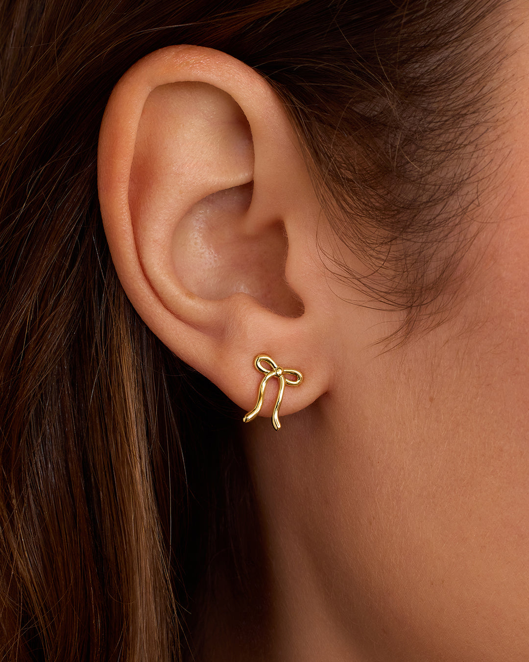 Bow Charm Earrings || option::18k Gold Plated