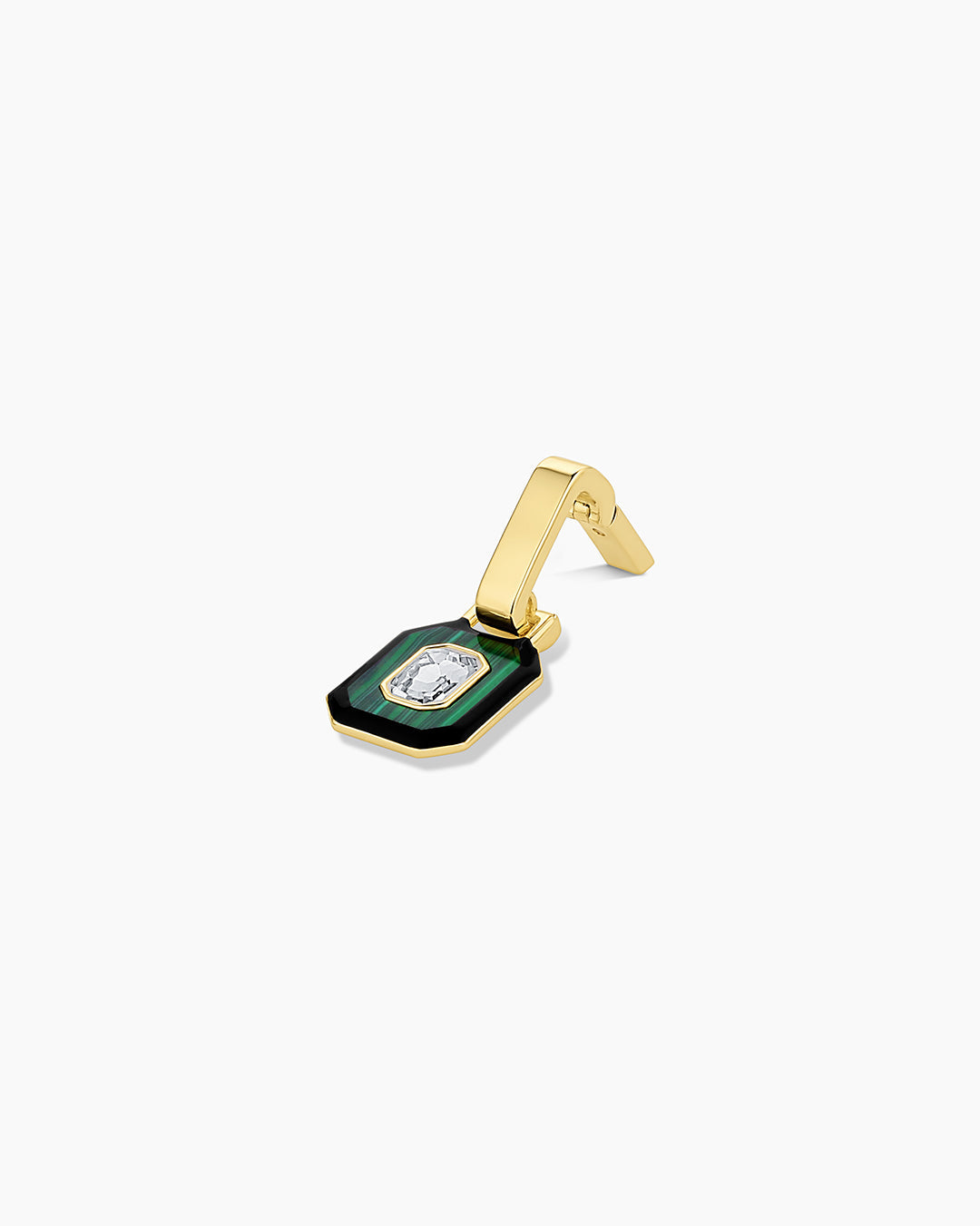 Malachite Tag Charm || option::18k Gold Plated