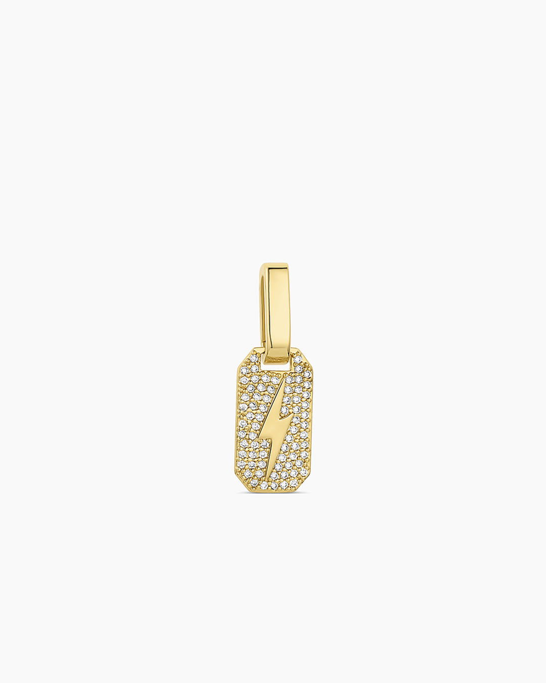 Shimmer Bolt Tag Charm || option::18k Gold Plated