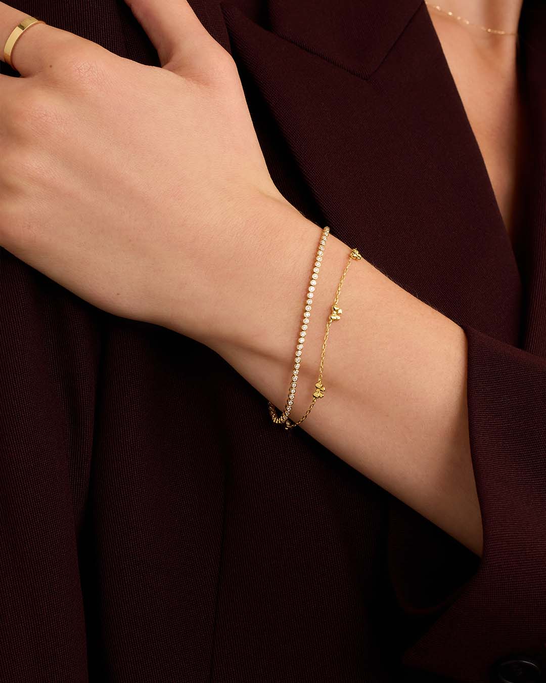 Mini Bow Bracelet || option::18k Gold Plated || set::mini-bow-bracelet-stl