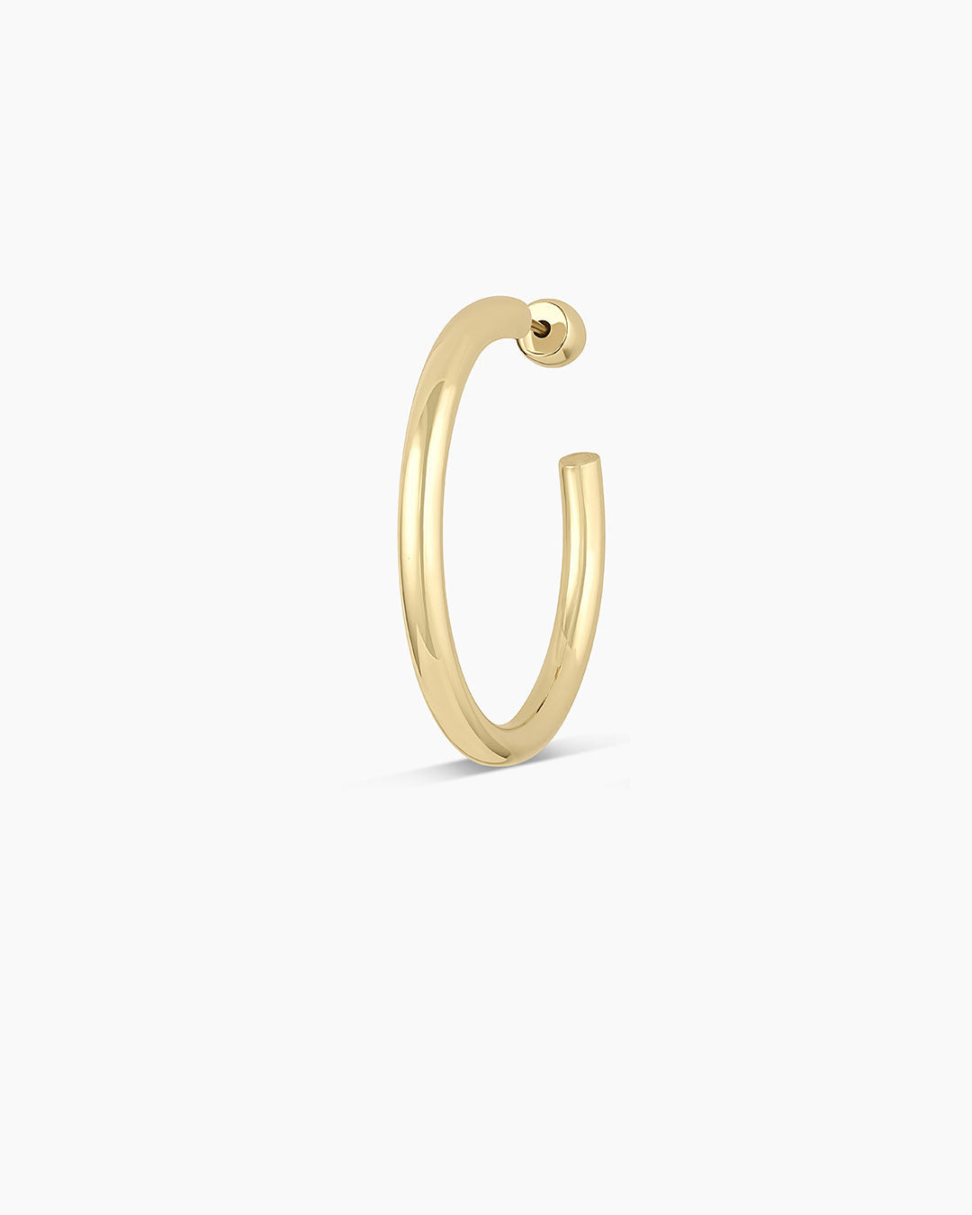 14k Gold Carter Hoops || option::14k Solid Gold, 30mm, Single