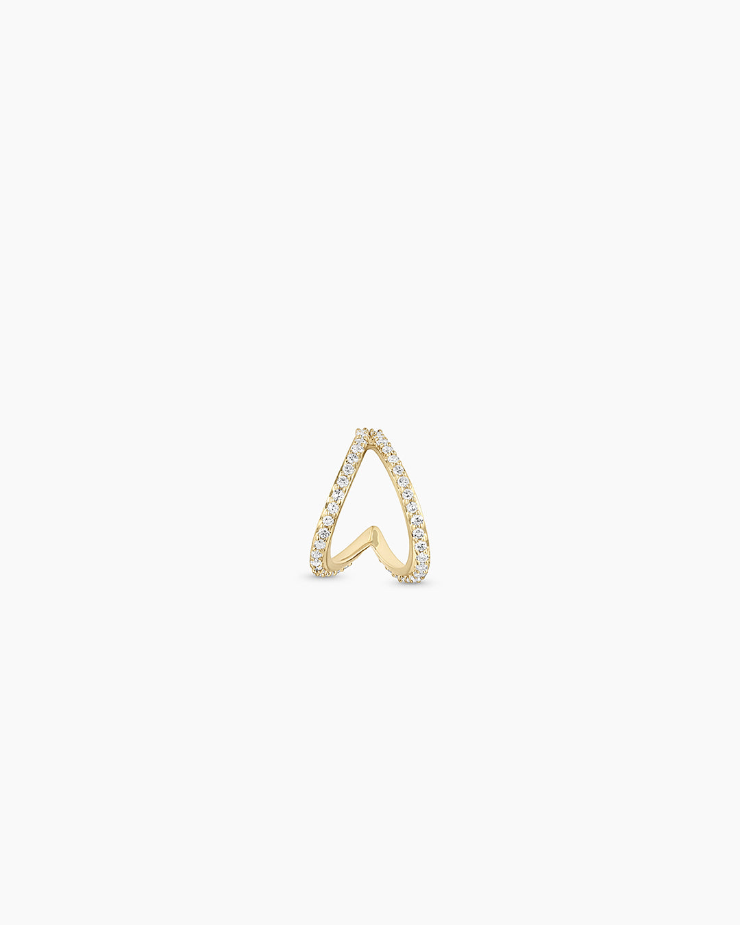 Diamond Pavé Split Huggies || option::14k Solid Gold