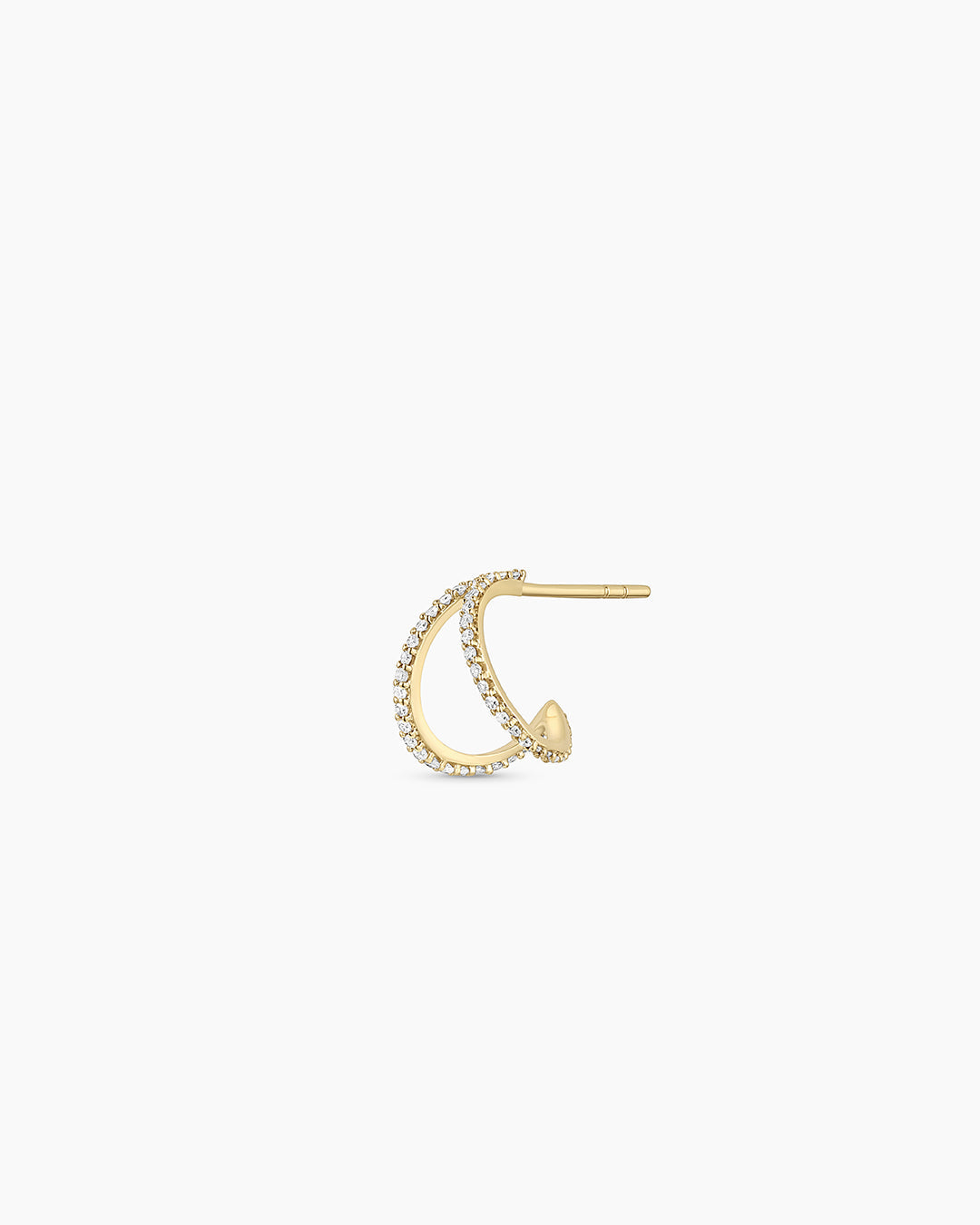 Diamond Pavé Split Huggies || option::14k Solid Gold