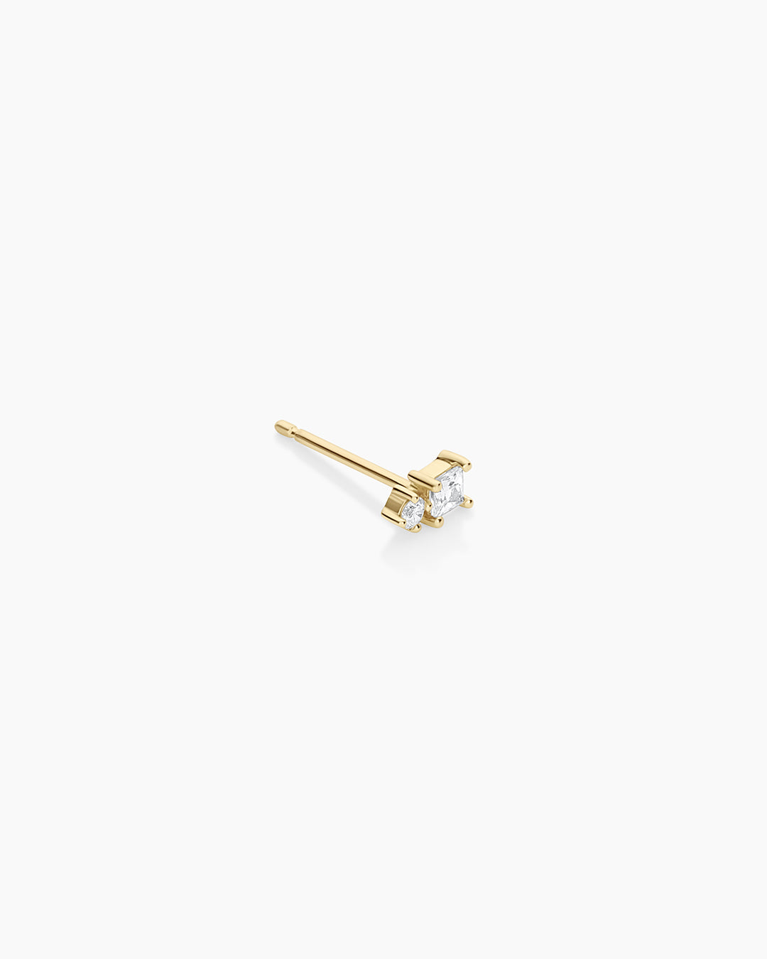 Diamond and White Sapphire Studs || option::14k Solid Gold