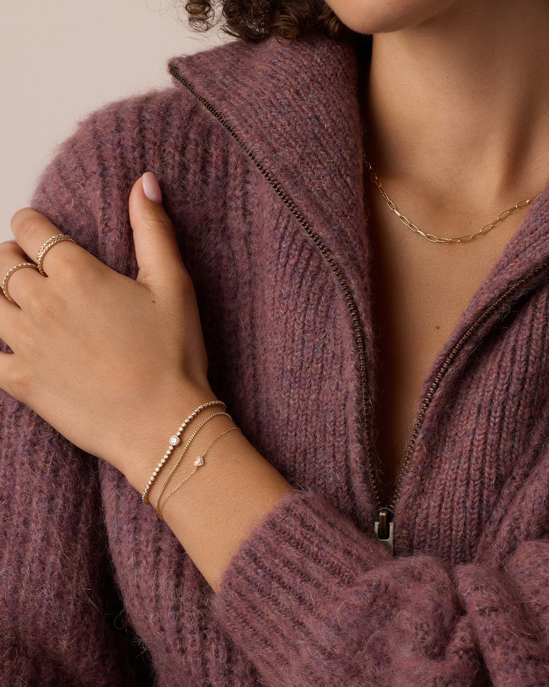 Pink Sapphire Vintage Heart Bracelet || option::14k Solid Gold