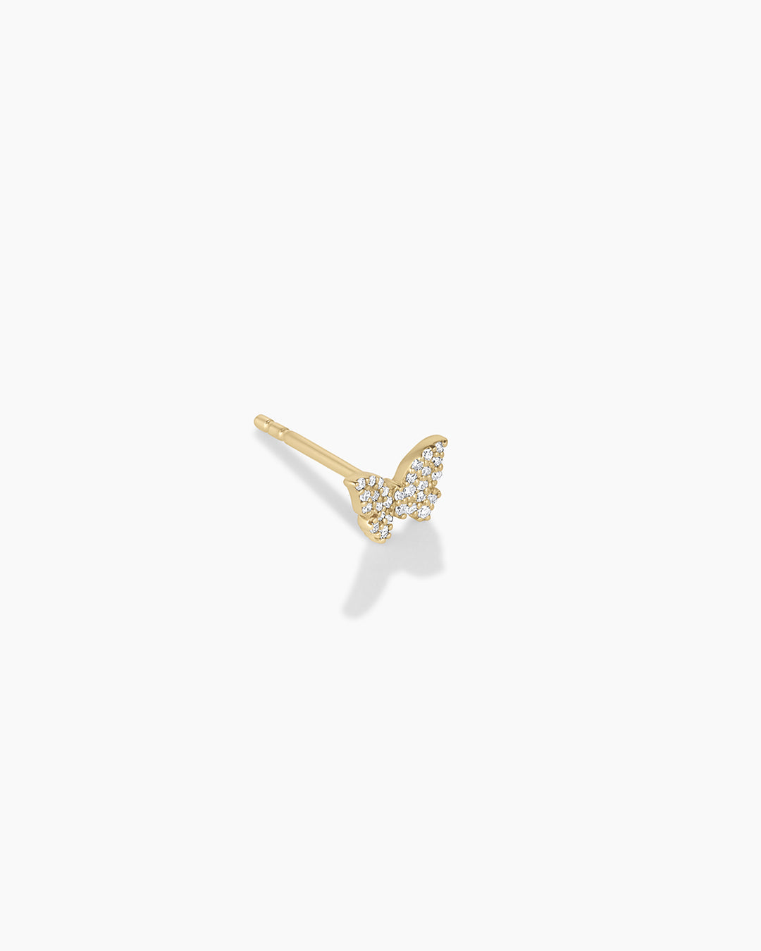 Diamond Butterfly Studs || option::14k Solid Gold