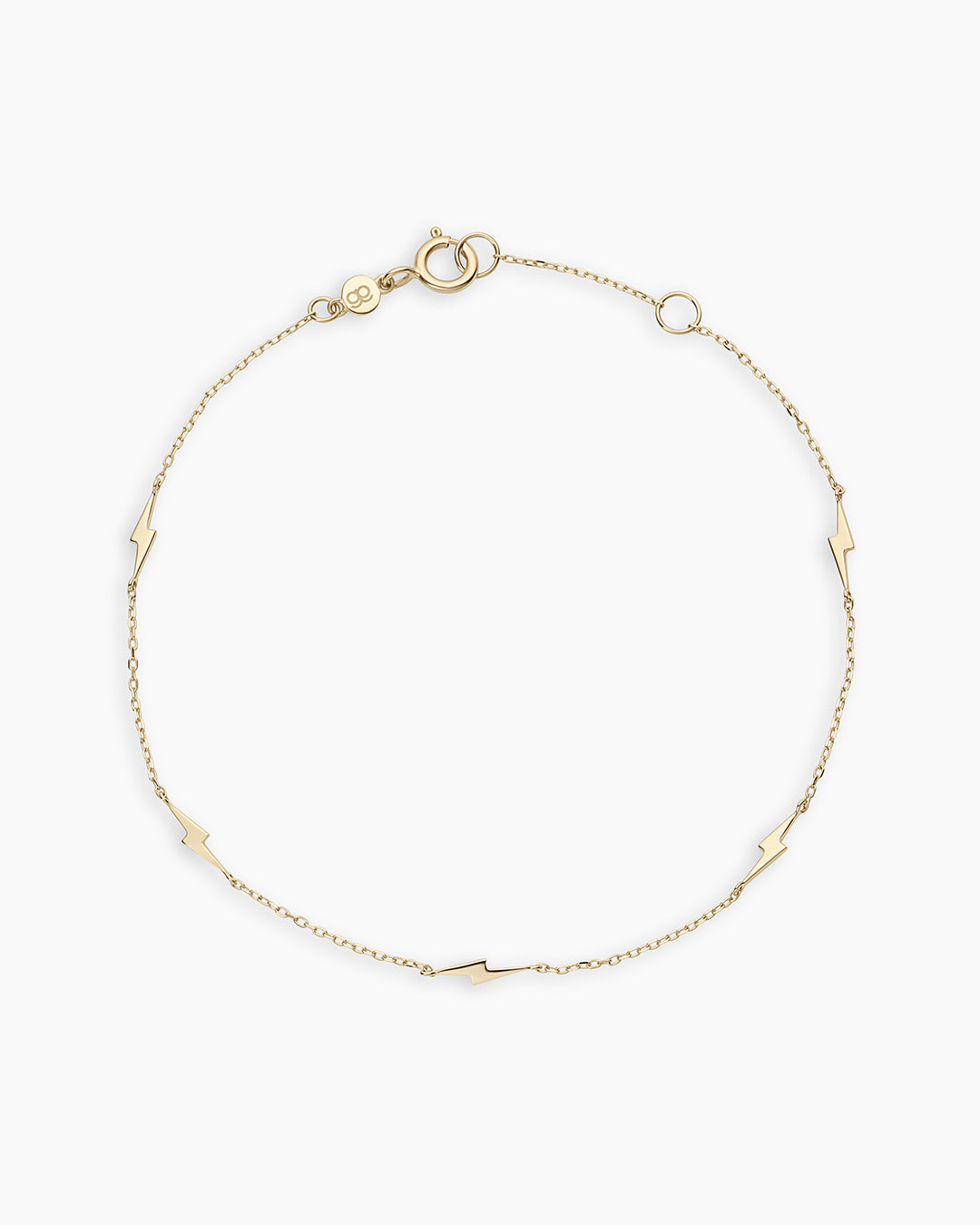 14k Gold Bolt Bracelet || option::14k Solid Gold