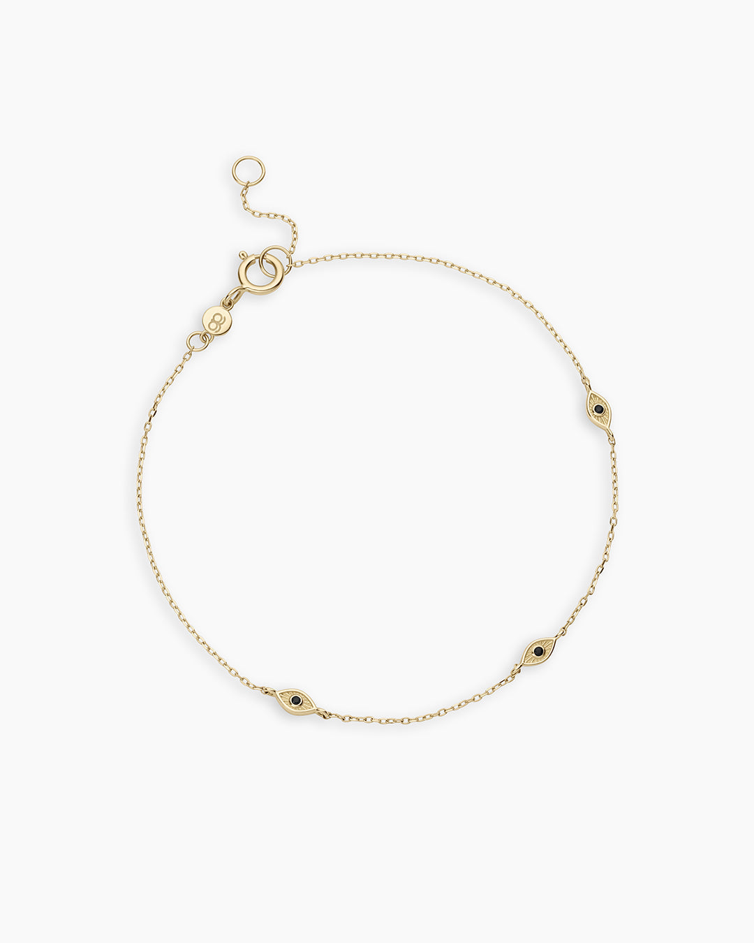 Black Onyx Evil Eye Bracelet || option::14k Solid Gold