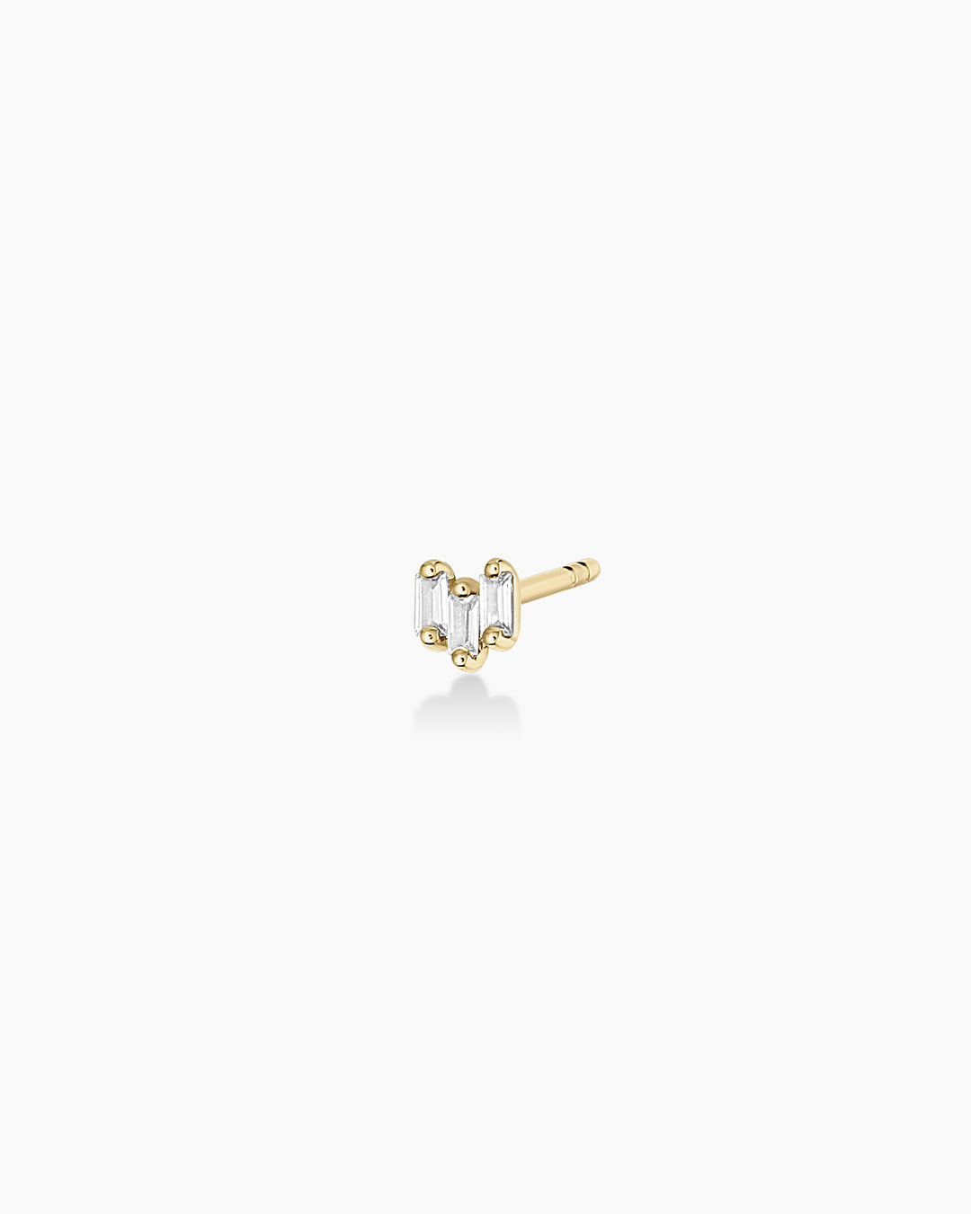 White Sapphire Amara Trio Studs || option::14k Solid Gold