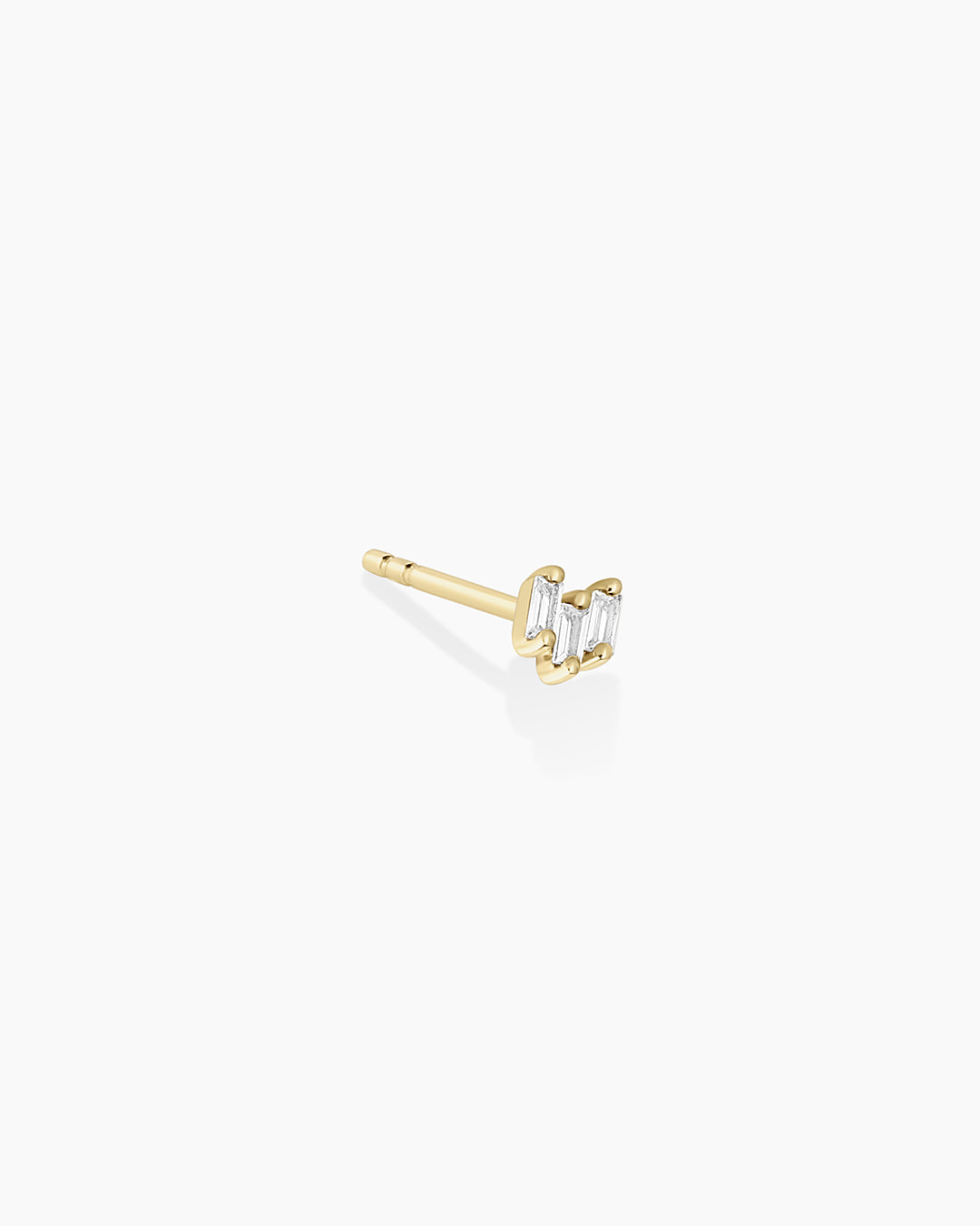 White Sapphire Amara Trio Studs || option::14k Solid Gold