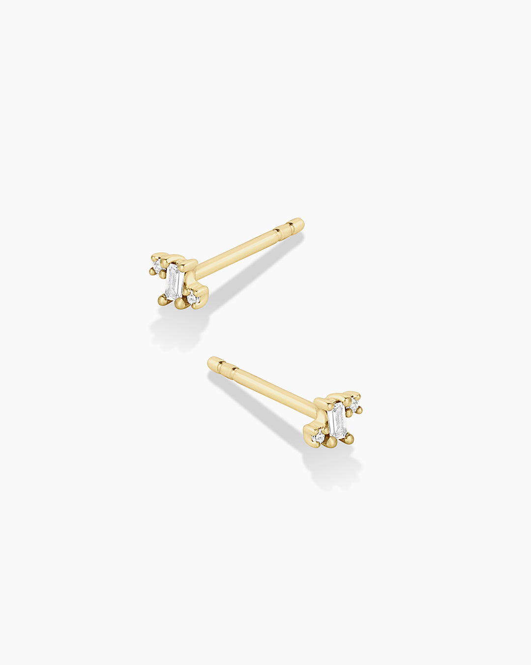 Diamond and White Sapphire Amara Cluster Studs || option::14k Solid Gold