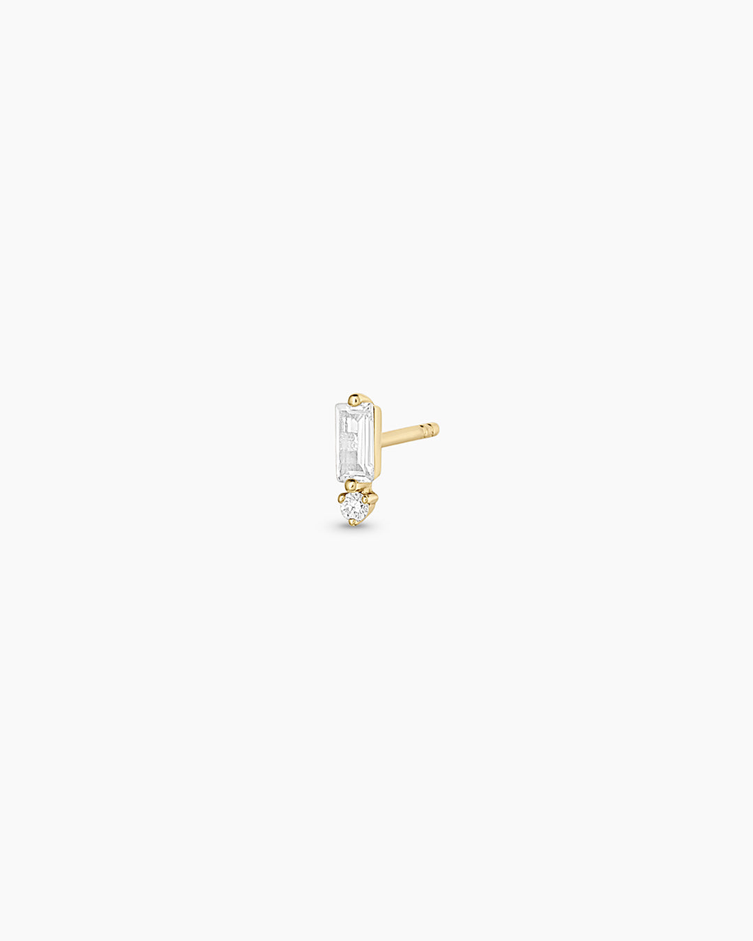 Diamond and White Sapphire Amara Charm Studs || option::14k Solid Gold