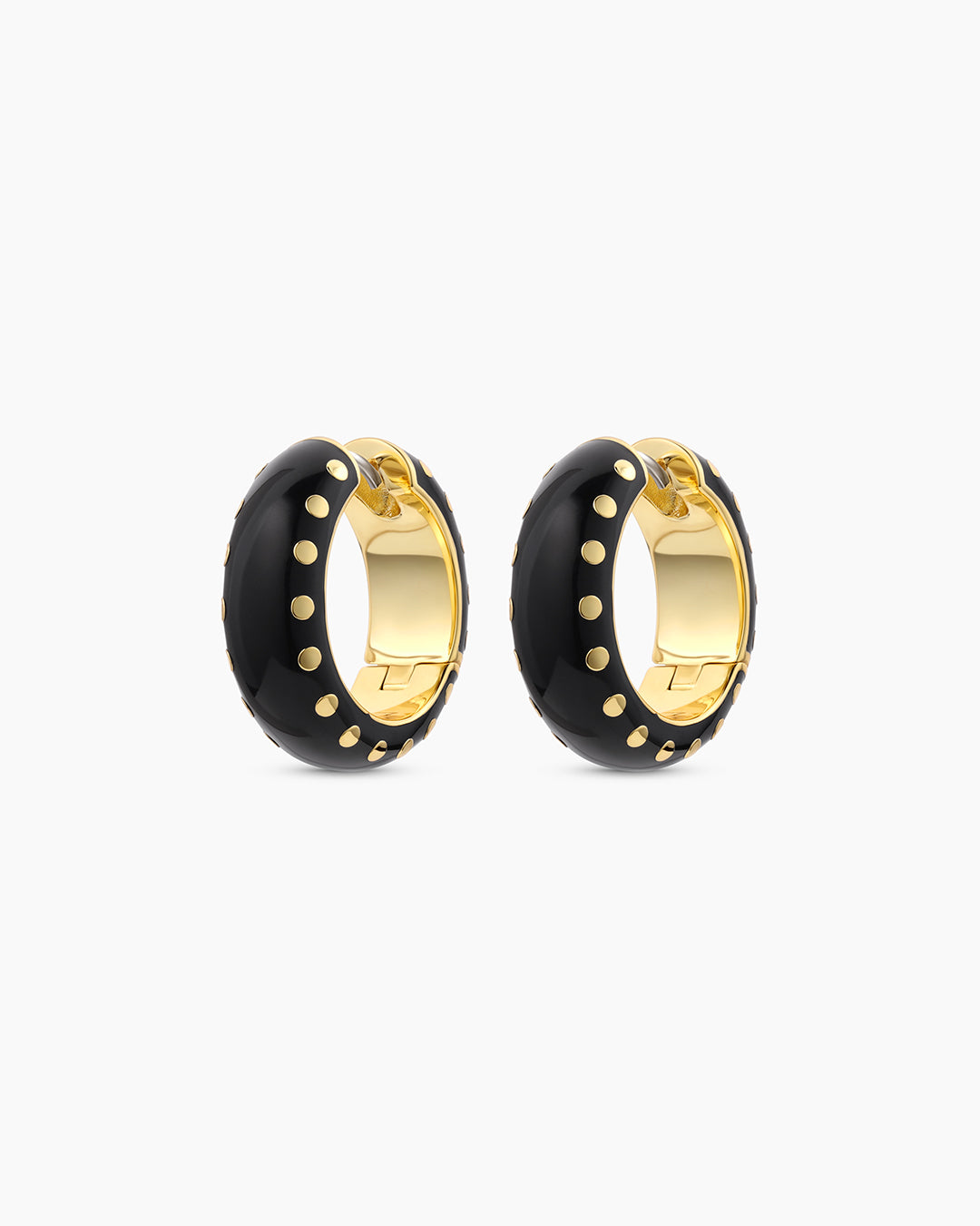 Asher Hoops || option::18k Gold Plated, Black