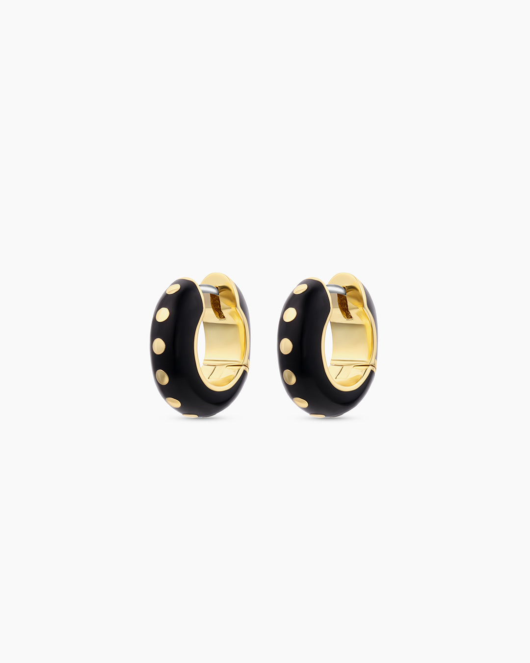 Asher Huggies || option::18k Gold Plated, Black