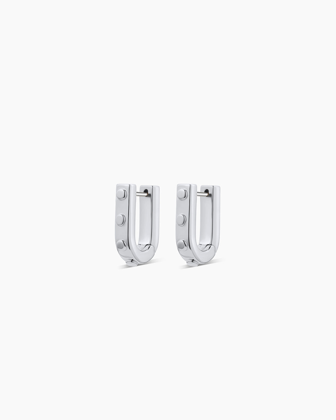 Asher Link Huggies || option::Rhodium Plated