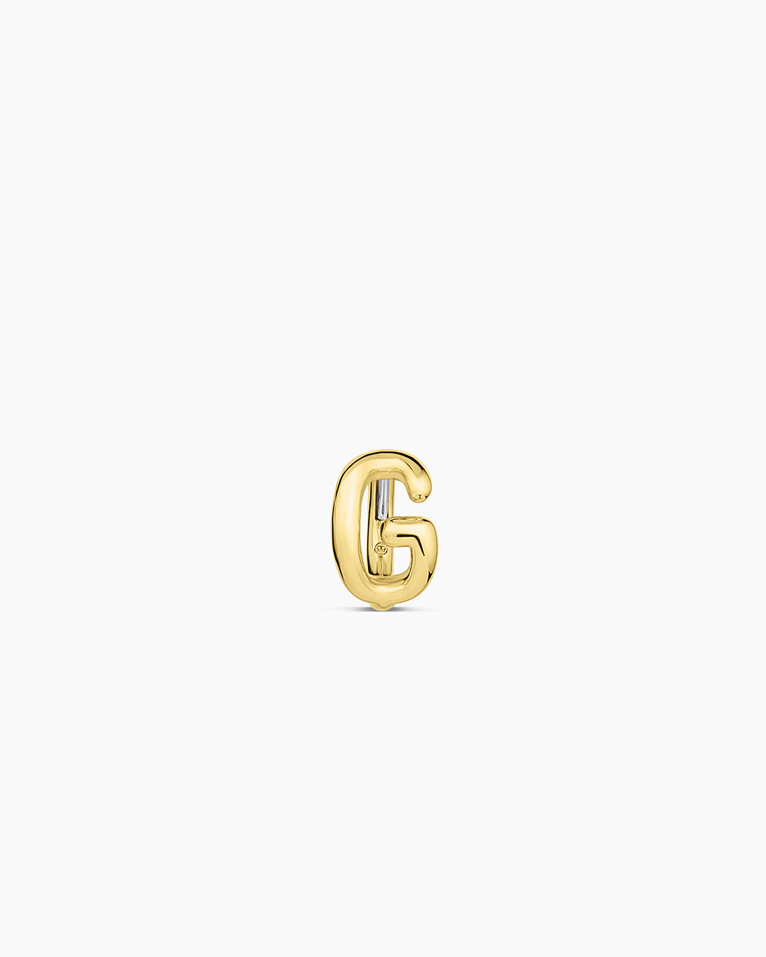 Alphabet Huggie || option::18k Gold Plated, G