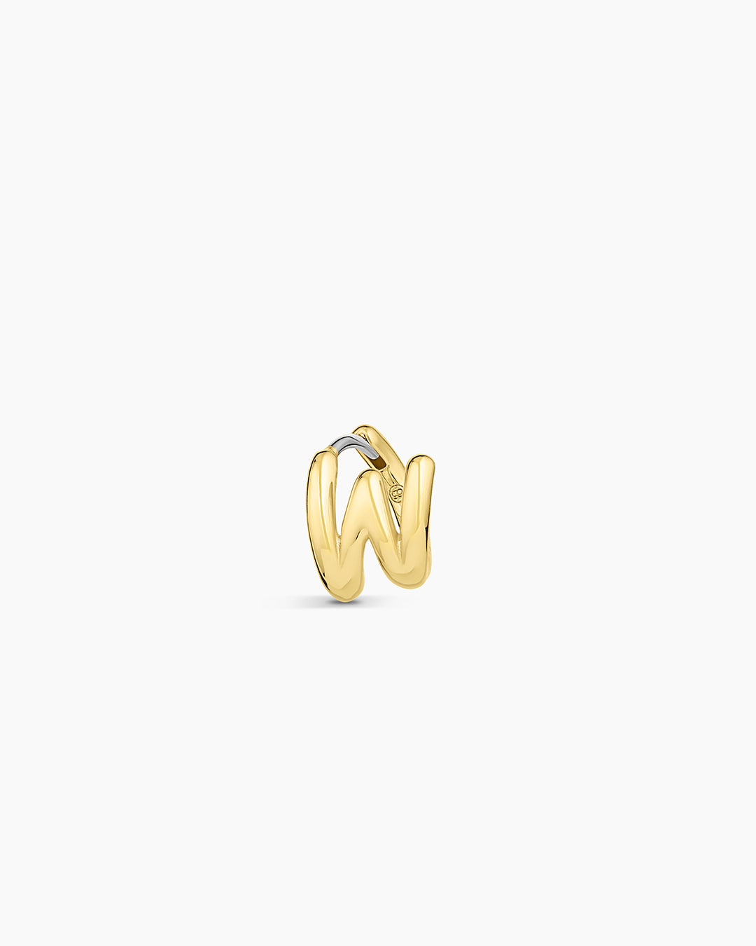 Alphabet Huggie || option::18k Gold Plated, W