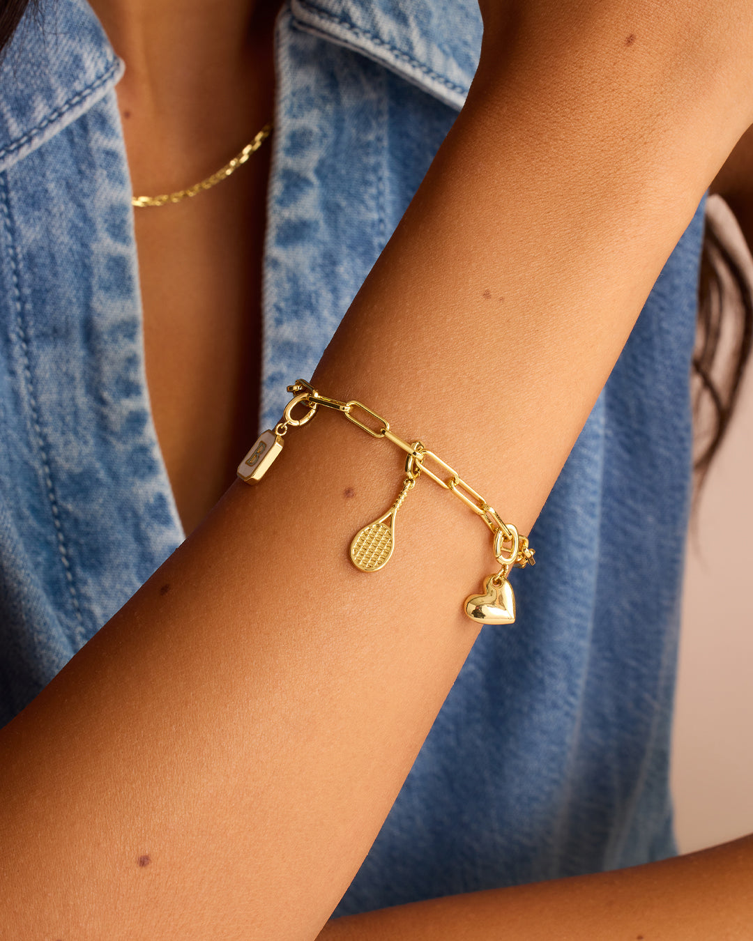 Varsity Parker Charm || option::18k Gold Plated, Tennis