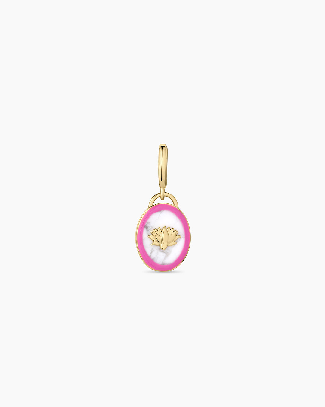 Power Gemstone Calming Parker Charm || option::18k Gold Plated, Howlite