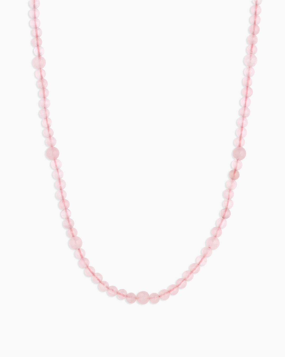 Power Gemstone Beaded Necklace || option::18k Gold Plated, Rose Quartz - Love