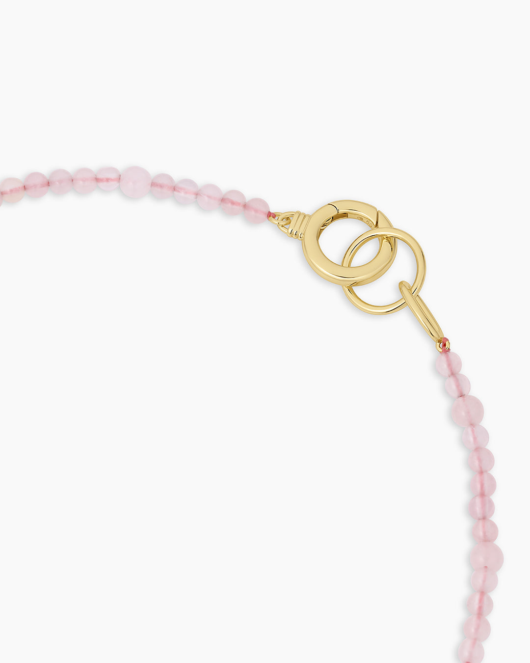 Power Gemstone Beaded Necklace || option::18k Gold Plated, Rose Quartz