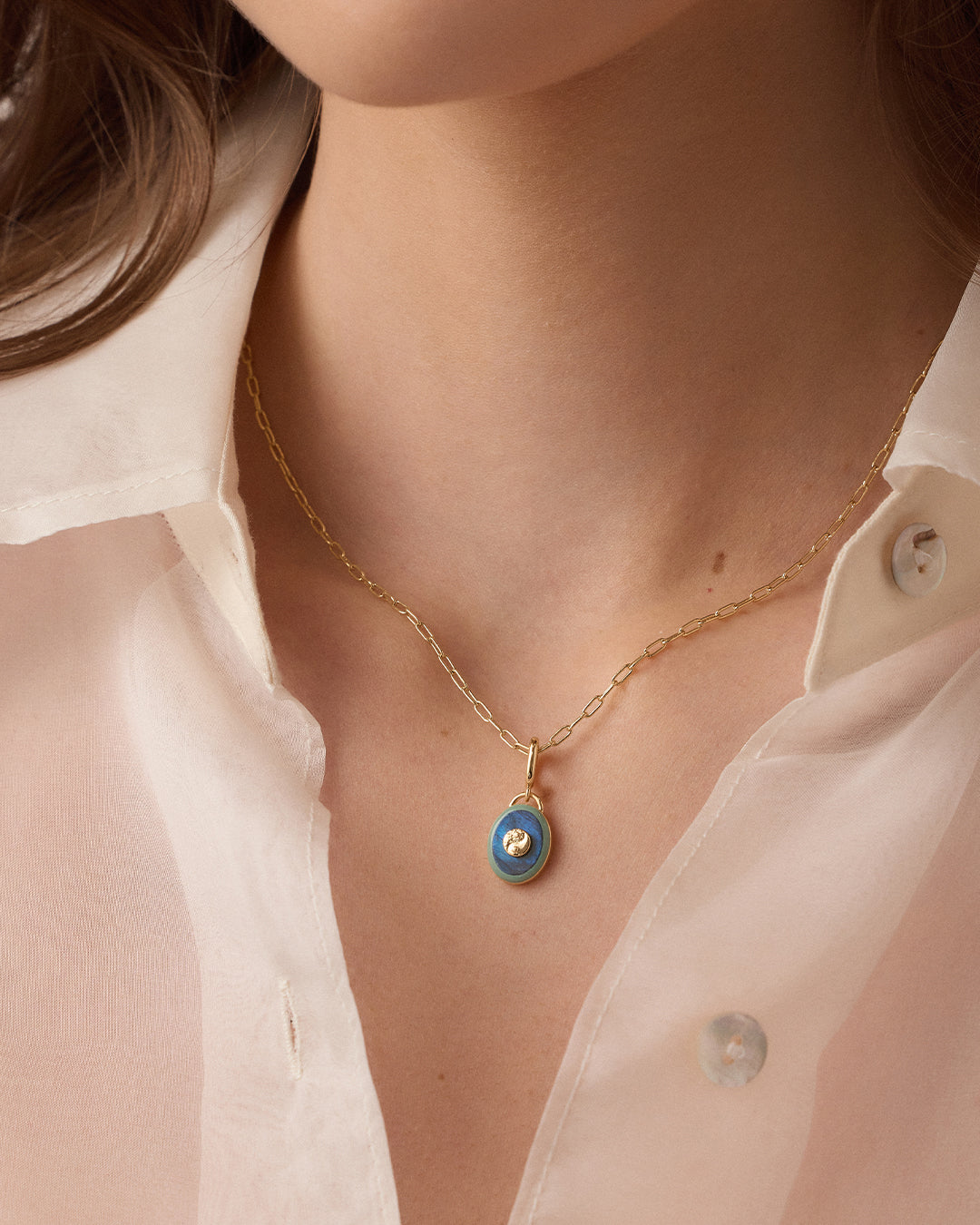 Power Gemstone Parker
Charm Necklace Balance || option::18k Gold Plated, Labradorite