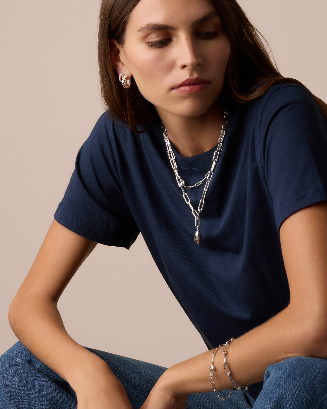 Heart Padlock Bracelet || option::Silver Plated