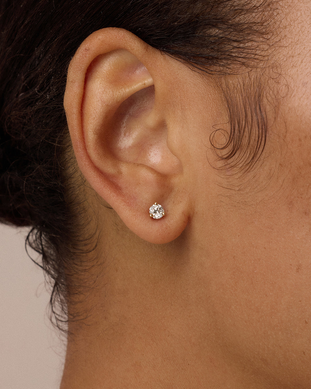 Lab Grown Diamond Solitaire Studs  || option::14k Solid Gold, .25ct