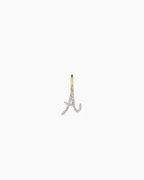 14K Diamond Script Alphabet Charm