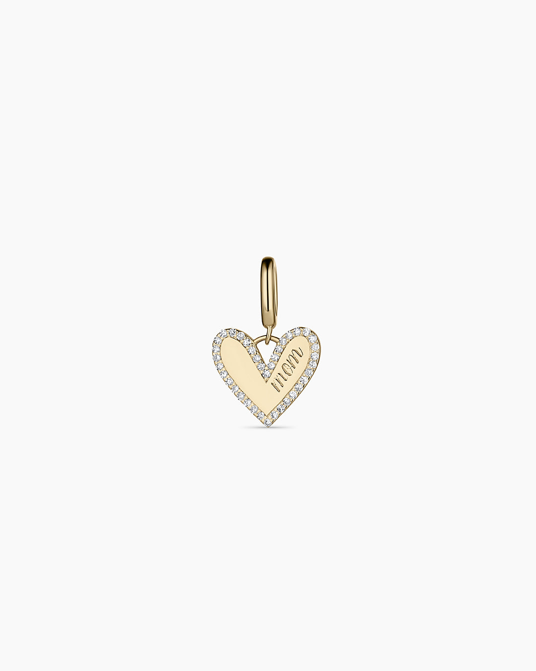 Diamond Adore Mom Charm || option::14k Solid Gold